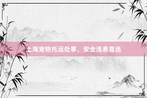 上海宠物托运处事，安全浅易首选